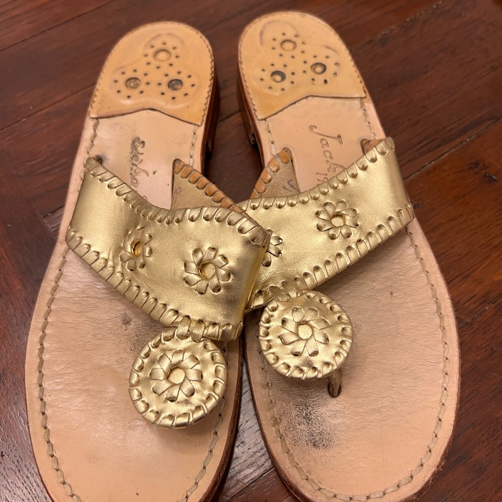 Jack Rogers Gold Hampton Sandals